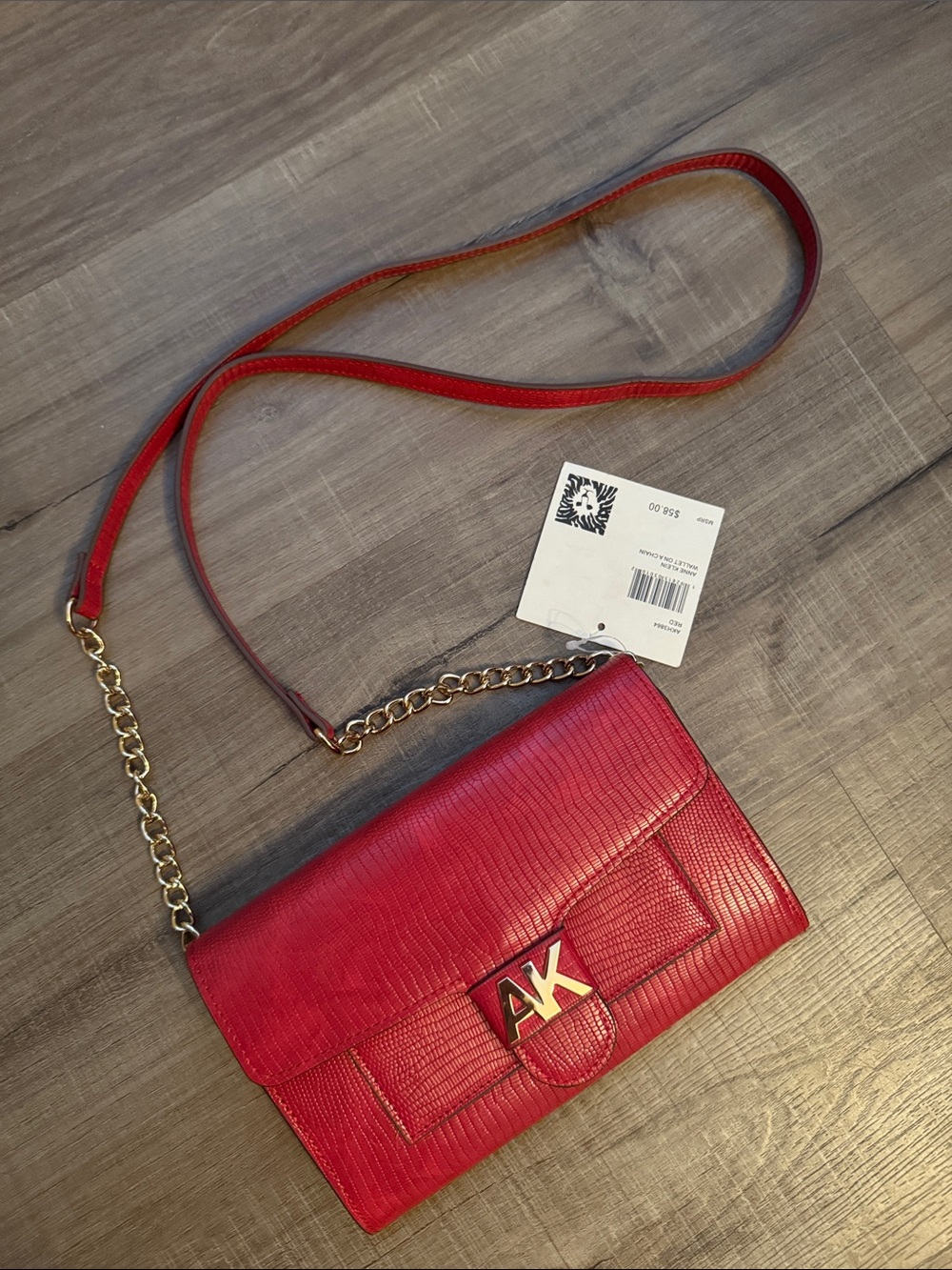 Anne Klein Red Wallet on a Chain Crossbody NWT